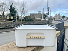 ART DECO ENAMEL SALAD FRIDGE TRAY REFRIGERATOR DRAWER VINTAGE KITCHEN STORAGE