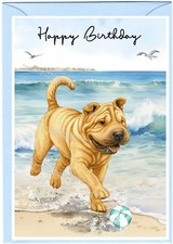 Shar Pei Dog (4"x 6") Birthday