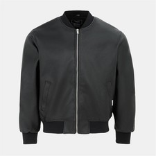 Firetrap Mens Pu Bomber Long