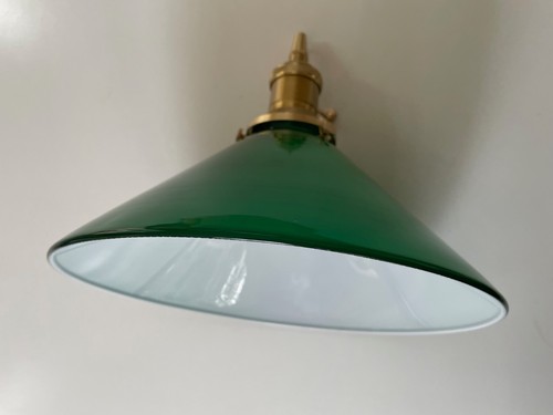 Vintage green glass - glass, lamp