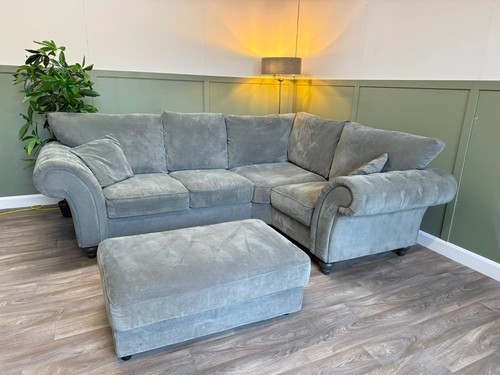 Large grey corner sofa with - grey,