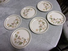 M&S AUTUMN LEAVES PATTERN 6.5" WIDE TEA / SIDE PLATES X6 VGC