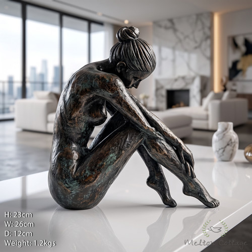 Lady sculpture nude sitting - sculpture,