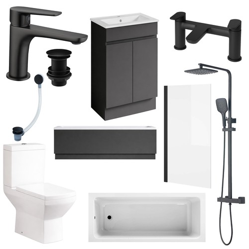 Black complete bathroom suite - complete,