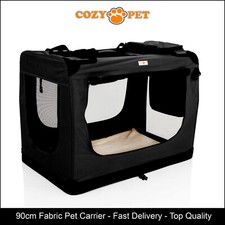 Fabric dog crate 90cm black - fabric,