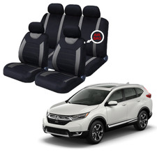 FOR Honda CR-V Black & Grey Car Seat Covers Protectors Full Set Washable Pet