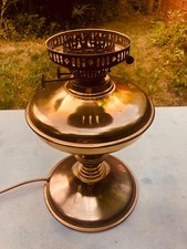 Vintage Brass Lamp Converted to Electric Table Lamp from Oil Lamp