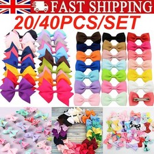 40X Baby Girls kids Ribbon Bow