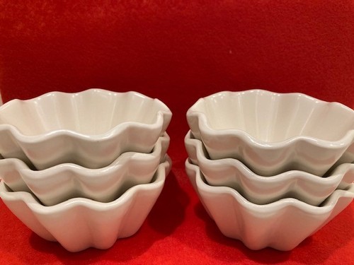 Six small cream ceramic - six,