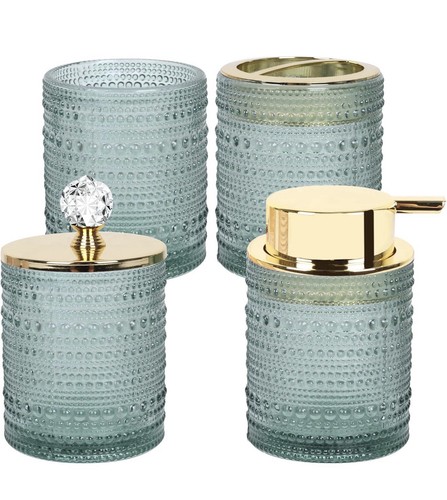 Glass bathroom accessories - bathroom, set