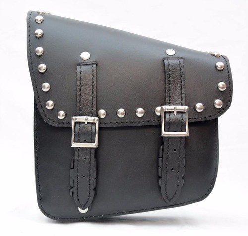 Black leather tool bag - leather,