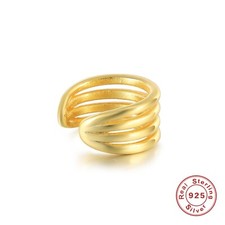 14ct Gold-Plated 925 Sterling Silver Four Layer Ear Cuff