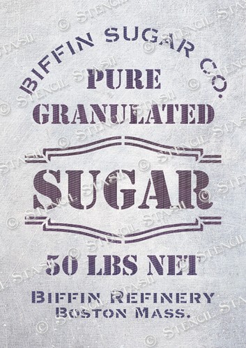 Grain sack sugar stencil - grain,