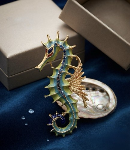 Brooch seahorse multicolour - brooch,