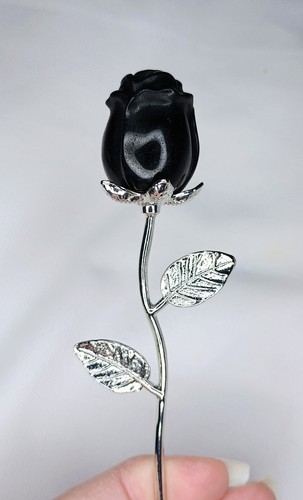 Black obsidian crystal rose - crystal,