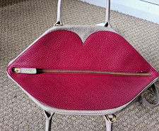 LULU GUINESS Red Lips Leather Bag LARGE VALENTINA HANDBAG - BRAND NEW - RRP £425