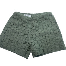 Zara Girls Crochet Knit Shorts, Size 11-12 Years, Green (XU1533)