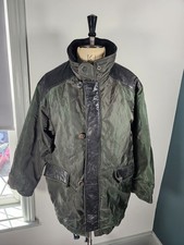 Vintage Hugo Boss Field Coat Men's XL-2XL Satin Green Winter Retro Heavy Duty 