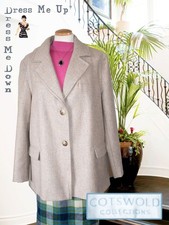 Cotswold Collections Tweed Jacket Coat Ecru Pure Wool Smart UK 14 BRAND NEW