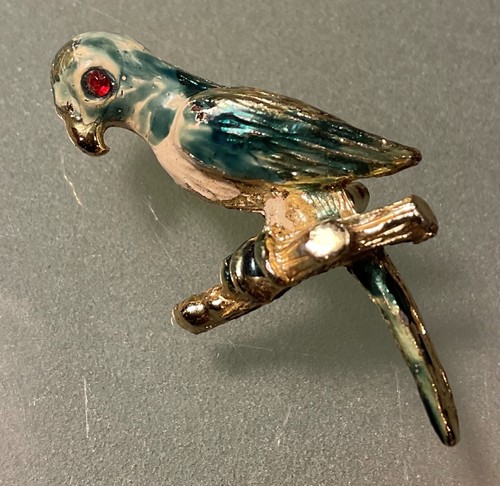 Parrot brooch pin blue - -, green