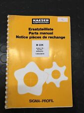 KAESER M22K SCREW COMPRESSOR PARTS MANUAL
