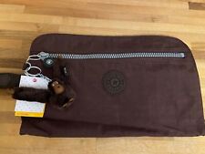 Kipling Large Toiletry Makeup Zip Pockets Grab Bag Intense Brown NEW & TAGS