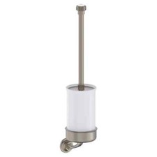Burlington Guild Toilet Brush and Holder - Brushed Nickel  GU025L New Free Post