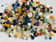 Job Lot Bundle Vintage Pearlescent Shank Buttons Mixed Colours Sizes 360 grams