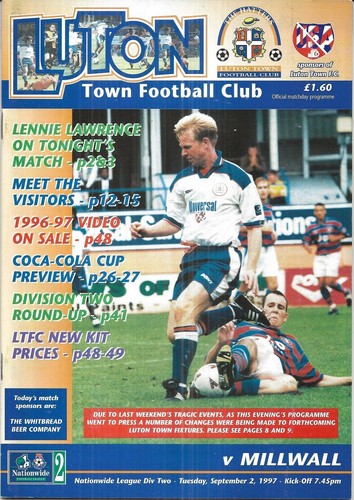 Football programme luton town - football,
