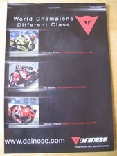 DAINESE WORLD CHAMPIONS ROSSI BAYLISS POGGIALI MOTORCYCLES ADVERT A4 FILE 34