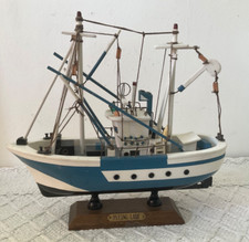 Vintage Handmade Wooden Model Ship / Trawler FLYING LADY L 25 cm