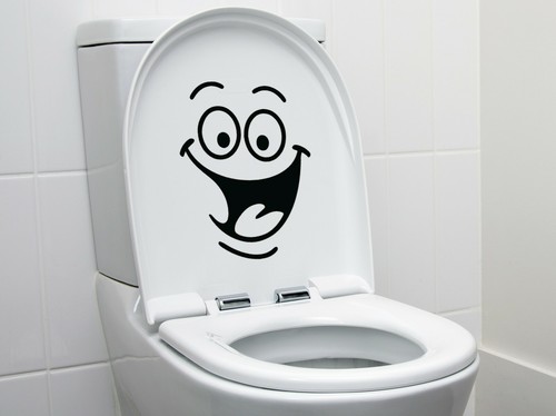Toilet face funny stickers lid - toilet,
