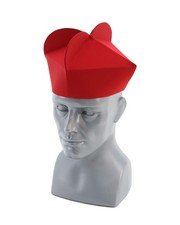 Red biretta with 3 horns