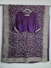 Dark purple sari silver - sari,