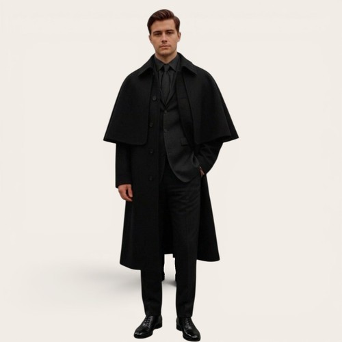 Inverness cape coat black - inverness,