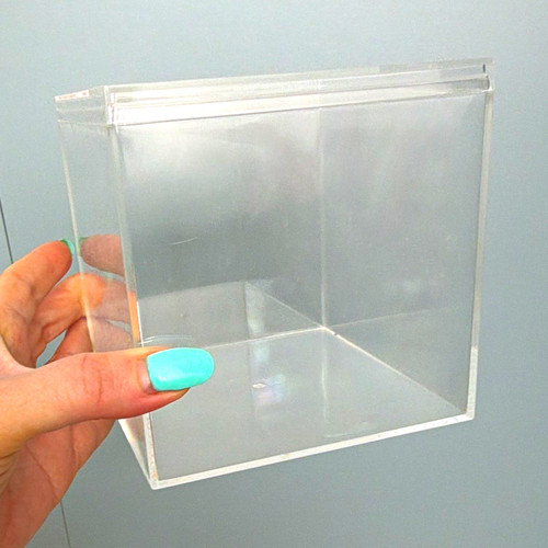 Clear acrylic cube square - clear,