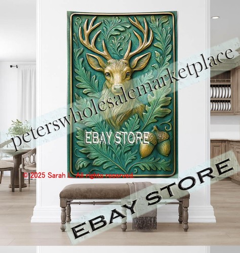 Stag tapestry forest majesty