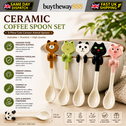 Pack ceramic coffee spoons - 5,