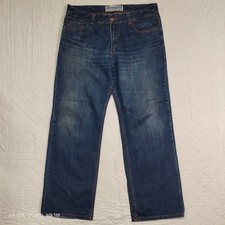 Ringer Vintage Fit Wide-Leg Blue Jeans Dark Wash W36 L32