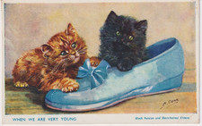 Postcard  When We Were Very Young Kittens Signed Mabel Gear My Ref QS