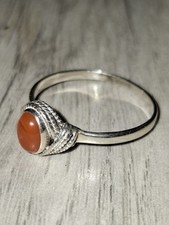 Vintage Sterling Silver carnelian Gemstone Ring
