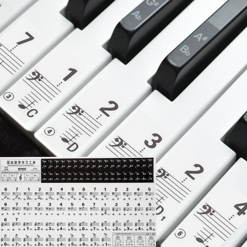 Piano key stickers - piano,