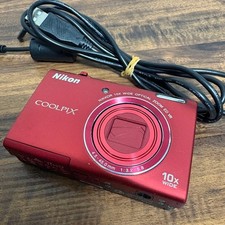 Nikon COOLPIX S6200 Red Digital Camera 16.0MP 10x Zoom ISO 80-3200 HD movies