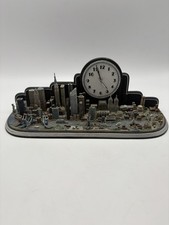 NEW YORK CITY SKYLINE DESK CLOCK by DANBURY MINT ~ 3D MANHATTAN from SOUTHEAST