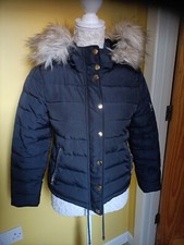size 6 winter hooded padded coat womens/ older girls lovely warm coat 