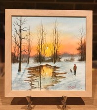MAL.BURTON ORIGINAL OIL PAINTING. WONDERFUL MORNING  NORTHERN ART  FRAMED SIGNED
