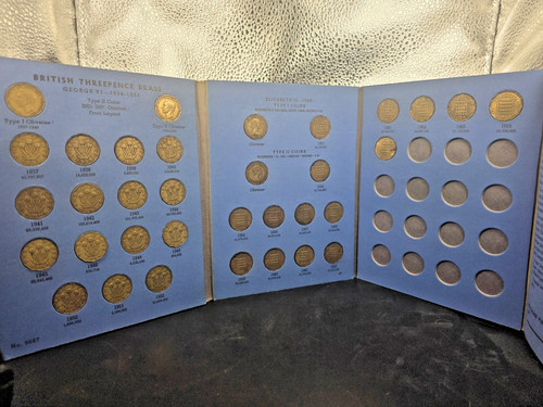 Brass threepence coins full - threepence,