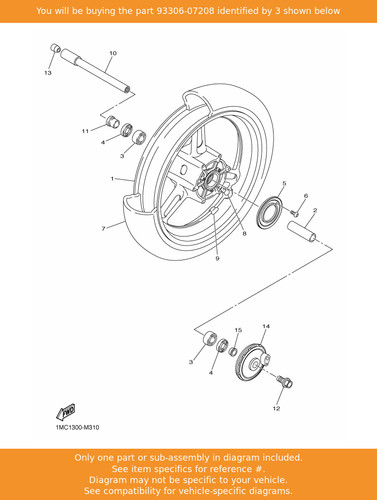 Yamaha bearing 93306 - yamaha, 93306-07208