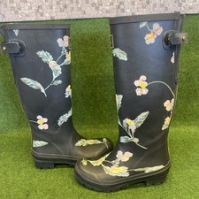 Joules Ladies Tall Wellington Boots UK Size 3 - EU 36 Flowers - C5 