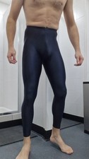 black viga shiny lycra running tights